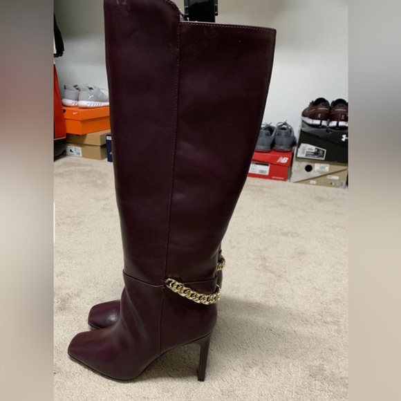 Chain Heel Tall Boots. Purple Color Available Only. Size 7 - Picture 2 of 7